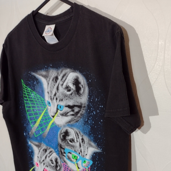 Crazy Neon Cat Delta Pro T-Shirt Unisex XS - Picture 9 of 12